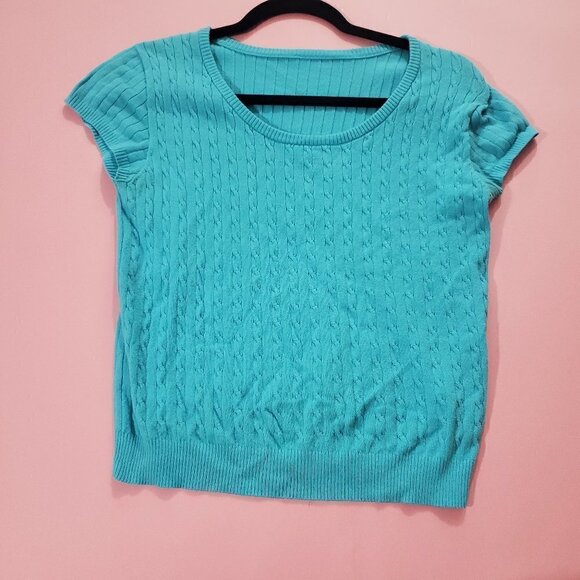Tops - 💙 Super Cute Blue Knit Short Sleeve Top 💙